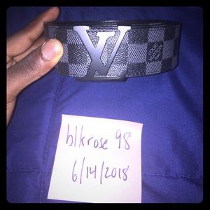 Louis Vuitton Accessories - Louis Vuitton Black Damier Graphite Initiales Belt Louis Vuitton Accessories - Louis Vuitton Black Damier Graphite Initiales Belt